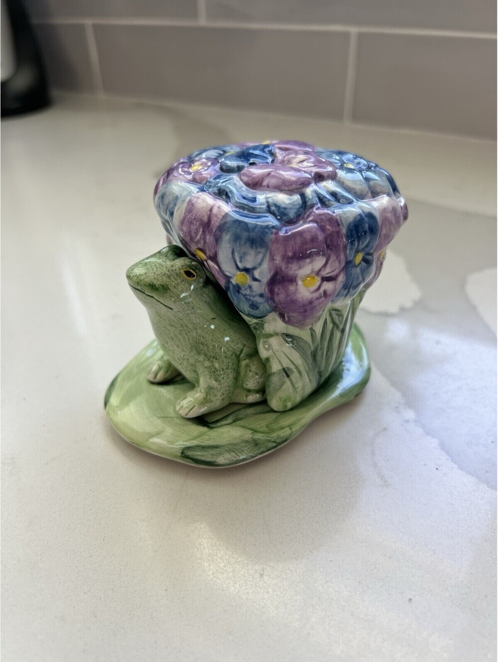 Frog and Lilypad salt & Pepper shaker set JEANETTE ADAMS Silvestru